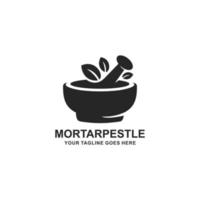 murbruk och mortelstöt apotek logotyp vektor