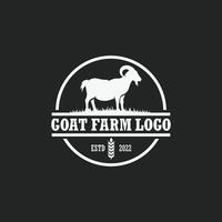 Ziegenfarm-Logo-Vektor. Rinderfarm-Logo vektor