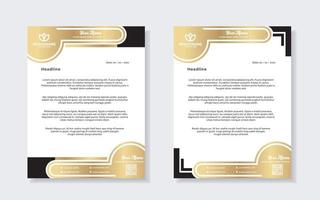 goldene luxus-briefkopf-designvorlage für firmenbriefpapierdesign vektor