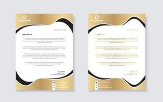 goldene luxus-briefkopf-designvorlage für firmenbriefpapierdesign vektor