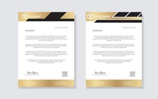 goldene luxus-briefkopf-designvorlage für firmenbriefpapierdesign vektor