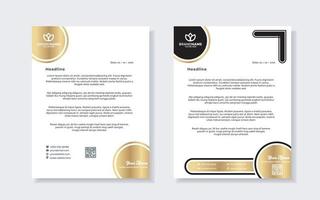 goldene luxus-briefkopf-designvorlage für firmenbriefpapierdesign vektor