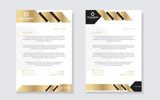 goldene luxus-briefkopf-designvorlage für firmenbriefpapierdesign vektor