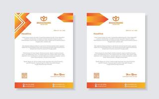 Moderne, elegante Briefkopfvorlage für stationäres Design für Unternehmen mit bearbeitbarem Format mit orangefarbenem Farbverlauf vektor