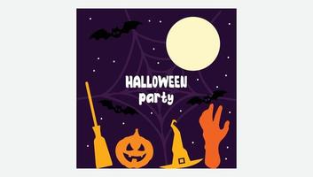 Halloween-Party-Social-Banner-Vorlage vektor