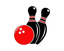 två bowling stift med bowling boll vektor