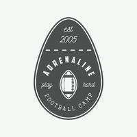 Vintage-Rugby- und American-Football-Label, Emblem oder Logo. Grafikdesign. Illustration vektor