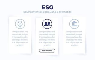 esg-, umwelt-, social-governance-banner vektor