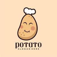 potatis kock logotyp design. kock potatis logotyp design illustration vektor