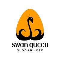 drottning svan logotyp mall. logotyp med svan begrepp vektor