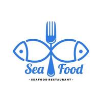 skaldjur logotyp, fisk grafisk illustration vektor