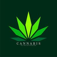 Cannabis-Logo. grünes Marihuana-Blatt-Vektorsymbol vektor
