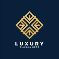 Luxus-Logo-Design-Vorlage. logo mit ornament und luxuskonzept vektor