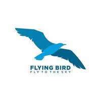 flygande fågel logotyp. logotyp med flygande blå fågel begrepp. logotyp med minimalistisk och modern stil. lämplig för företag vektor