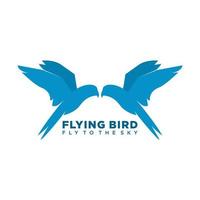 Fliegender Vogel-Logo. Logo mit fliegendem blauem Vogelkonzept. Logo mit minimalistischem und modernem Stil. fürs Geschäft geeignet vektor