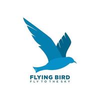 flygande fågel logotyp. logotyp med flygande blå fågel begrepp. logotyp med minimalistisk och modern stil. lämplig för företag vektor