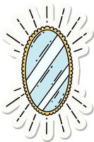 klistermärke av tatuering stil lysande spegel vektor