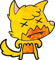 Zeichentrickfigur des toten Fuchses vektor