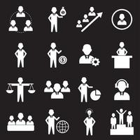 uppsättning av 16 ikoner för mänskliga resurser vektor