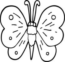 Strichzeichnung Cartoon-Schmetterling vektor