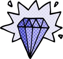 Cartoon-Doodle-Tattoo-Diamant vektor