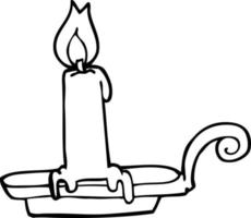 Strichzeichnung Cartoon brennende Kerze vektor
