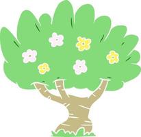 Cartoon-Baum im flachen Farbstil vektor