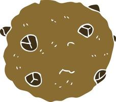 tecknad doodle chocolate chip cookie vektor