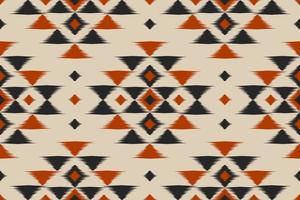 ethnisches ikat-nahtloses muster im stammes-. amerikanischer, mexikanischer Stil. Aztekischer geometrischer Ornamentdruck. vektor