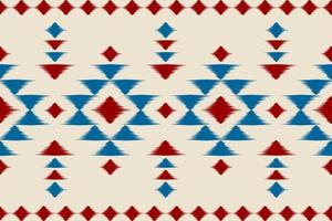 Teppich ethnische Ikat-Kunst. nahtloses Muster im Stammes-. Aztekischer geometrischer Ornamentdruck. vektor