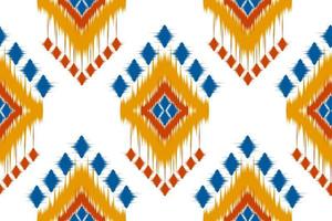 ethnisches ikat-nahtloses muster im stammes-. amerikanischer, mexikanischer Stil. Aztekischer geometrischer Ornamentdruck.