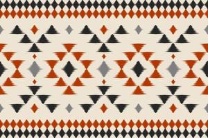 Teppich ethnische Ikat-Kunst. nahtloses Muster im Stammes-. Aztekischer geometrischer Ornamentdruck. vektor