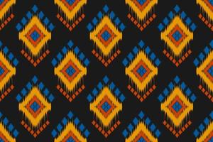 schöne ethnische Ikat-Kunst. nahtloses Muster im Stammes-. Aztekischer geometrischer Ornamentdruck. vektor