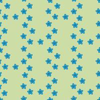 Nahtloses Muster mit Blumen Vergissmeinnicht auf hellgrünem Hintergrund. Vektorbild. vektor