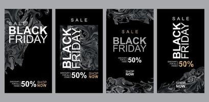 Black Friday Sales, Rabatt-Banner-Designvorlage für Social-Media-Story. vektor