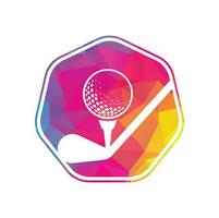 pinne golf logotyp design vektor mall. golf logotyp mönster. golf sport silhuett logotyp design mall