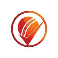 kolla upp cricket vektor logotyp design. cricket boll och bock ikon logotyp.