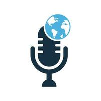 globales Podcast-Logo-Design. Broadcast-Entertainment-Business-Logo-Vorlage-Vektor-Illustration. vektor