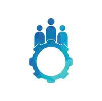 Ausrüstung und Menschen Vektor-Logo-Design-Vorlage. Menschen-Icon-Logo mit Gang für Ihr Geschäft und Unternehmen.. vektor