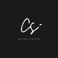 c s cs första handstil eller handskriven logotyp för identitet. logotyp med signatur och hand dragen stil. vektor