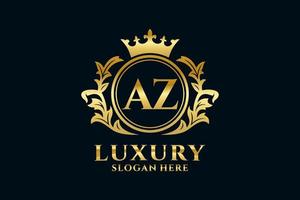 Royal Luxury Logo-Vorlage mit anfänglichem az-Buchstaben in Vektorgrafiken für luxuriöse Branding-Projekte und andere Vektorillustrationen. vektor