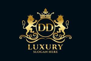 Anfangsbuchstabe dd lion royal Luxus-Logo-Vorlage in Vektorgrafiken für luxuriöse Branding-Projekte und andere Vektorillustrationen. vektor