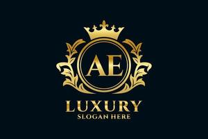 Anfangsbuchstabe ae Royal Luxury Logo Vorlage in Vektorgrafiken für luxuriöse Branding-Projekte und andere Vektorillustrationen. vektor