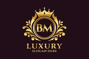 Royal Luxury Logo-Vorlage mit anfänglichem bm-Buchstaben in Vektorgrafiken für luxuriöse Branding-Projekte und andere Vektorillustrationen. vektor