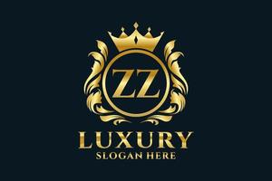 Initial zz Letter Royal Luxury Logo Vorlage in Vektorgrafiken für luxuriöse Branding-Projekte und andere Vektorillustrationen. vektor