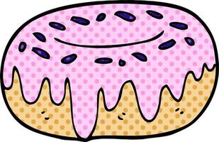 Cartoon-Doodle-Donut mit Streuseln vektor