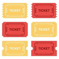 gelbe, rote Tickets auf weiß gesetzt vektor