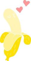 Cartoon-Banane im flachen Farbstil verliebt vektor