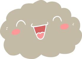 glückliche Cartoon-Wolke im flachen Farbstil vektor