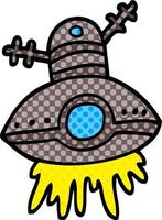 Cartoon-Doodle Alien-Raumschiff vektor